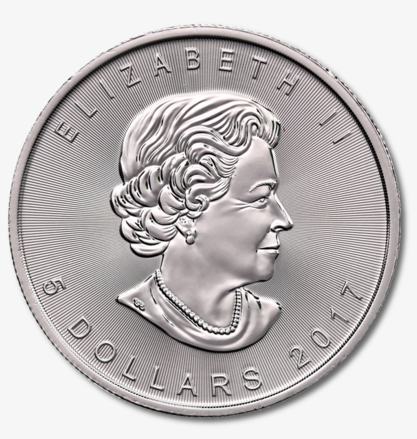 1 Oz Maple Leaf Silver 2017 Obverse - Maple Leaf Silver Coin, transparent png download