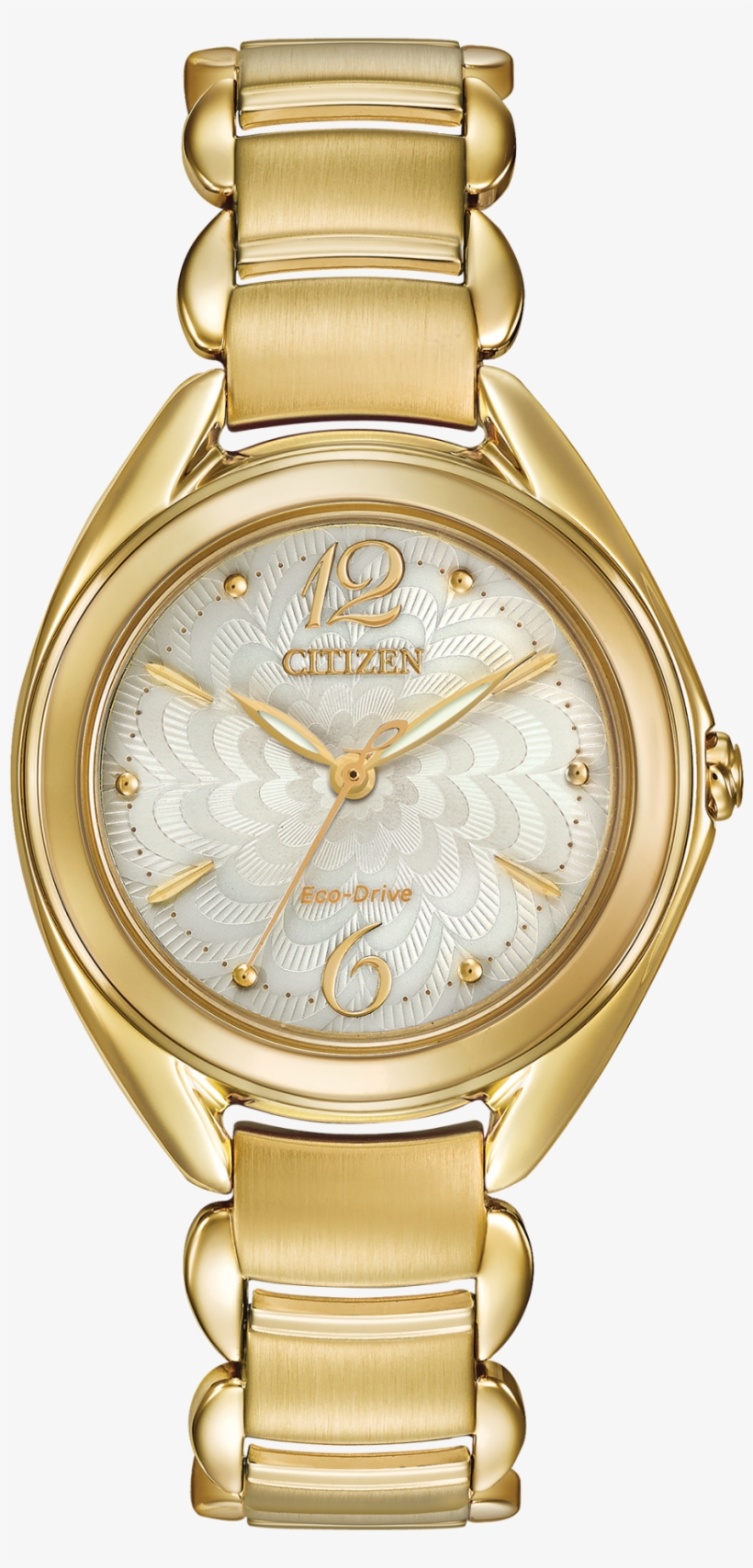 Ladies Flower Silhouette Watch In Yellow Stainless, transparent png download