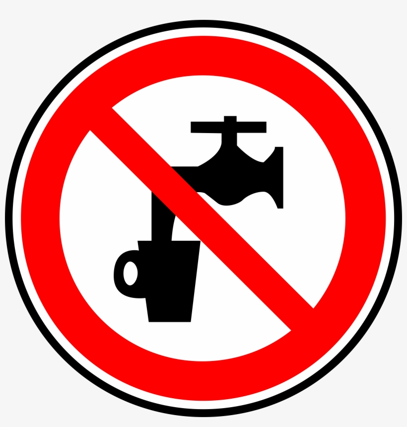 Eau Non Potable Clip Art Free Vector - Dont Drink Water Sign, transparent png download