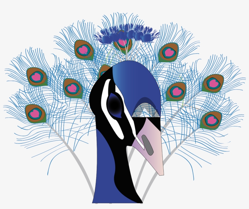 Vector Graphics,free Pictures - Blue Peacock Shower Curtain, transparent png download