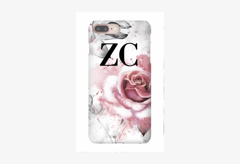 Personalised Floral Rose Initials Iphone 8 Plus Case - Flower, transparent png download