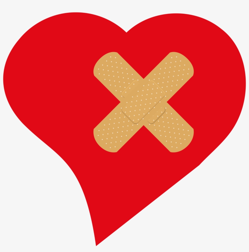 Love Heart Bandaged - Heart With Bandage, transparent png download