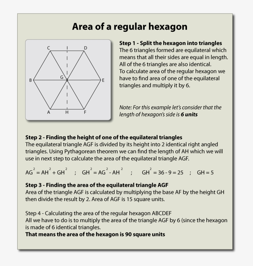 Area Of A Regular Hexagon, transparent png download