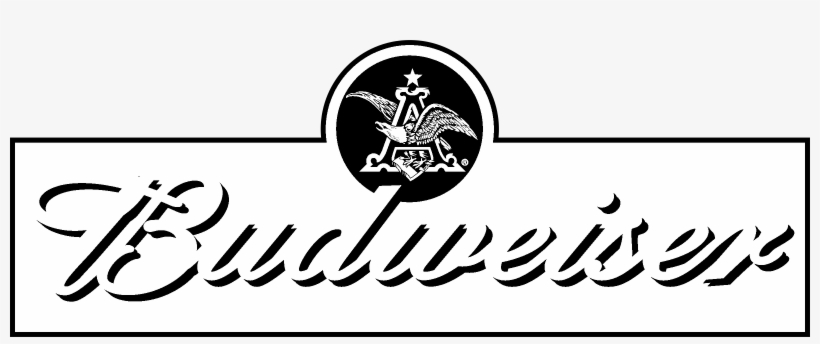 Budweiser 02 Logo Black And White - Budweiser Beer Logo Combo Set Of 2 Car Bumper Sticker, transparent png download