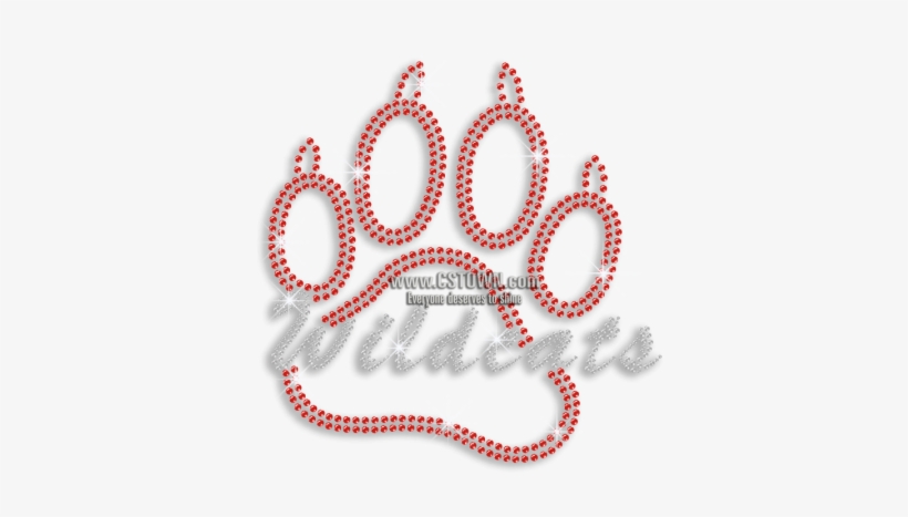 Wild Cat Paw Print Iron-on Rhinestone Transfer - Cat, transparent png download