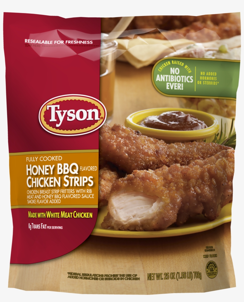 Tyson® Fully Cooked Honey Bbq Frozen Chicken Strips, - Tyson Honey Bbq Chicken Strips, transparent png download