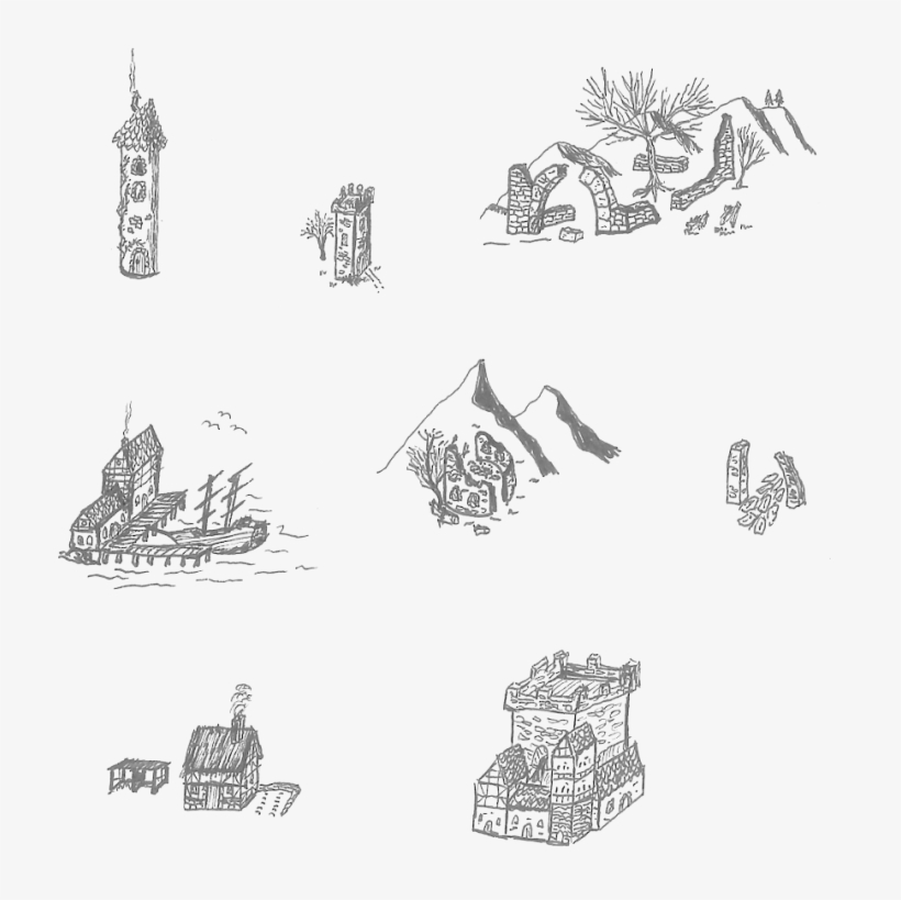Https - //daggerandbrush - Files - Wordpress - Com/2017/04/scan - Hand Drawn Map Elements, transparent png download