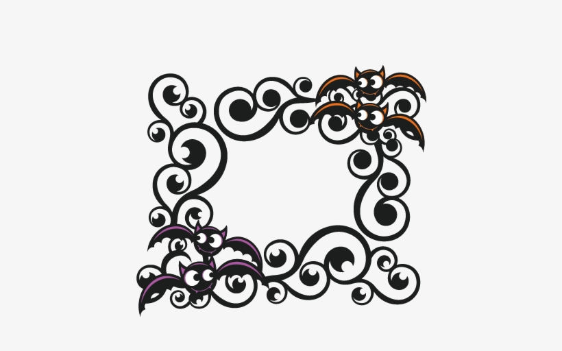 Halloween Bat Flourishes Svg Scrapbook Cut File Cute - Clip Art, transparent png download