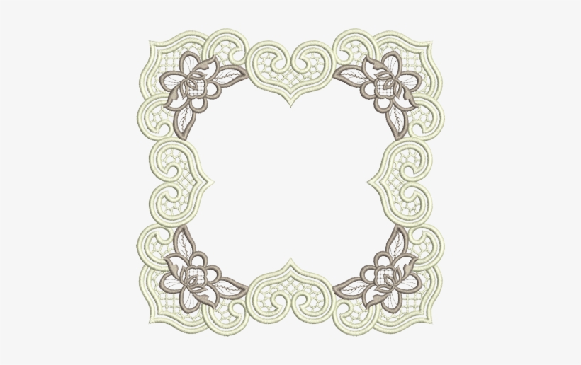 Embroidery Png Picture - Рамка Кружево Для Фотошопа, transparent png download