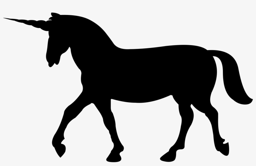 Unicorn Walking Silhouette - Unicorn Silhouette, transparent png download