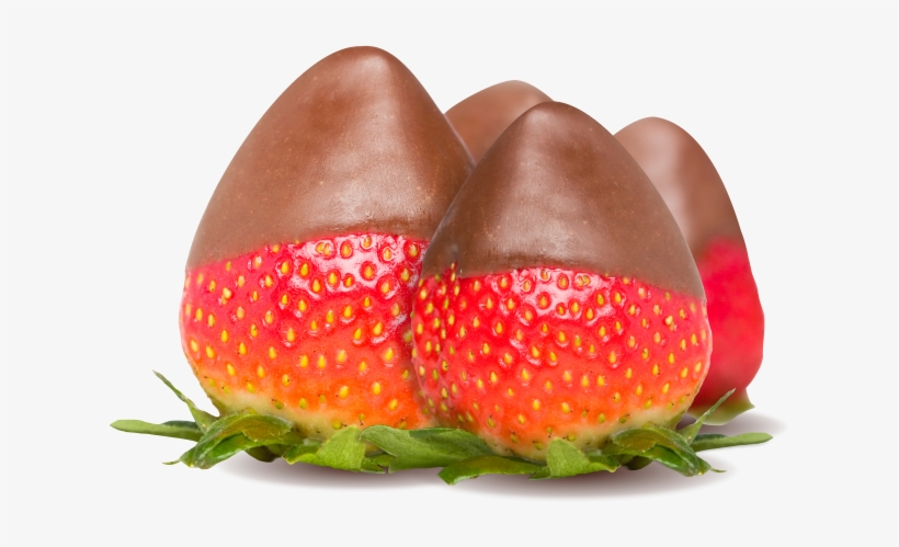 Strawberries Dipped In Chocolate - Valentine's Candy, transparent png download