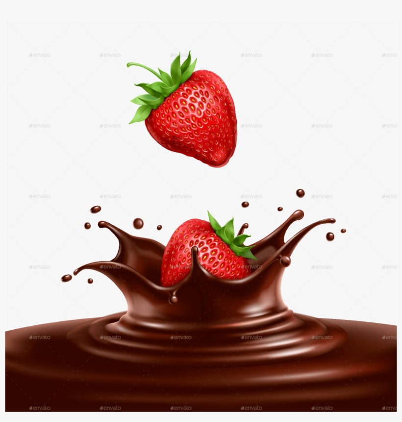 Strawberries Dipped In Chocolate Vector, transparent png download
