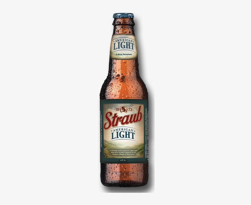 Straub American Lager - Glass Bottle, transparent png download