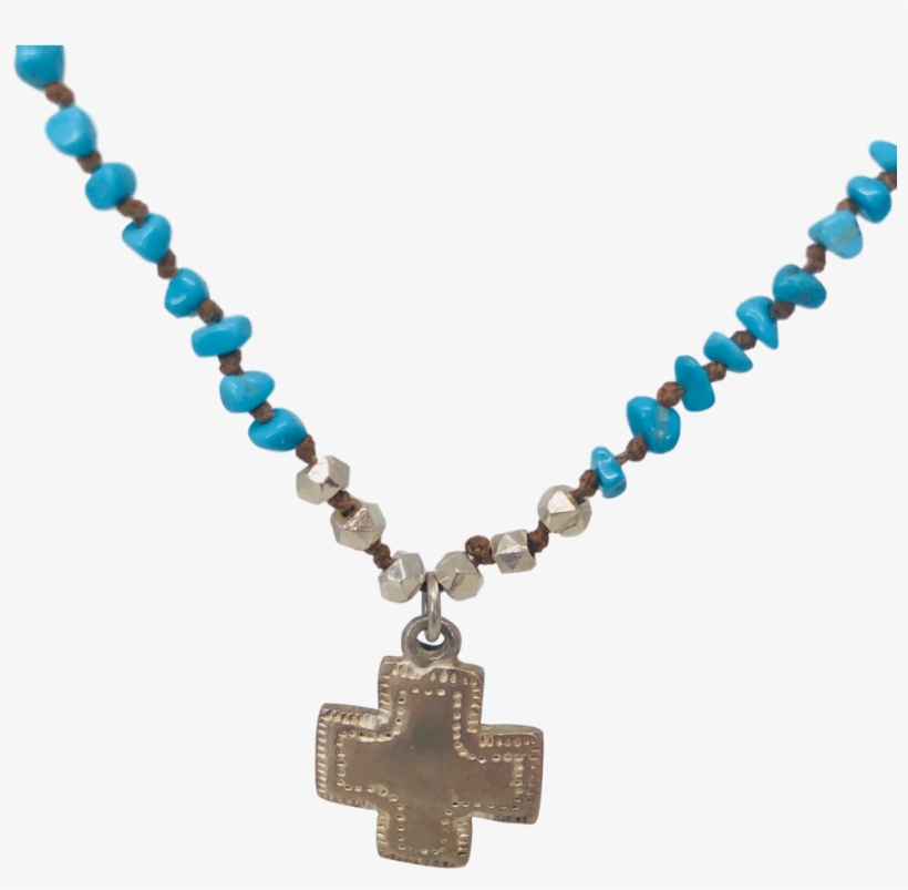 Turquoise Necklace With Cross Silver, transparent png download