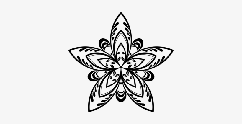 Drawing Line Art Flower Coloring Book Silhouette, transparent png download
