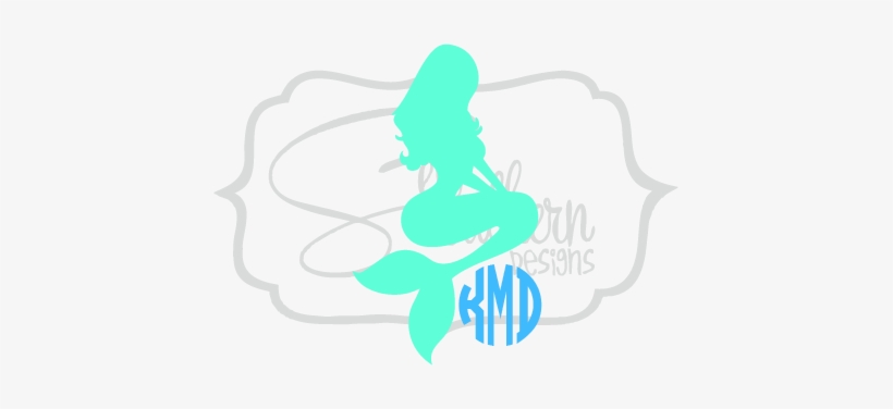 Mermaid Monogram - Mermaid Silhouette Rectangle Car Magnet, transparent png download
