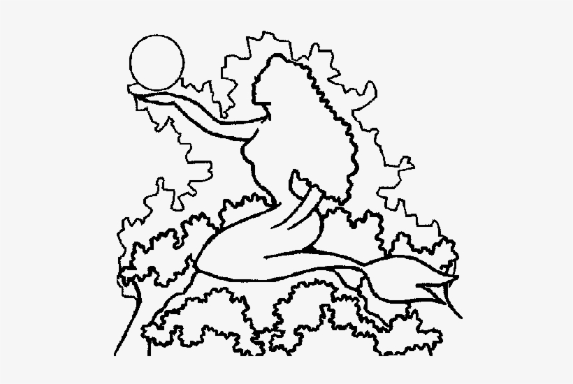 Silueta De Una Sirena Para Dibujar, transparent png download