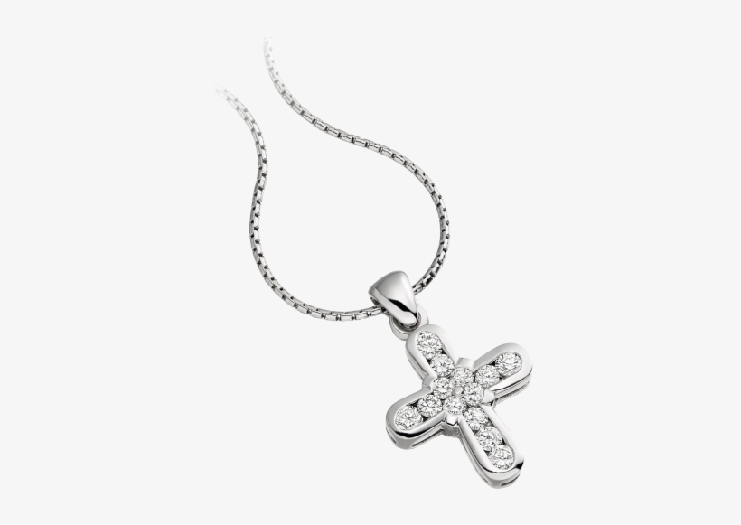 A Stylish Round Brilliant Cut Diamond Cross Necklace - Png Files Cross Necklace, transparent png download