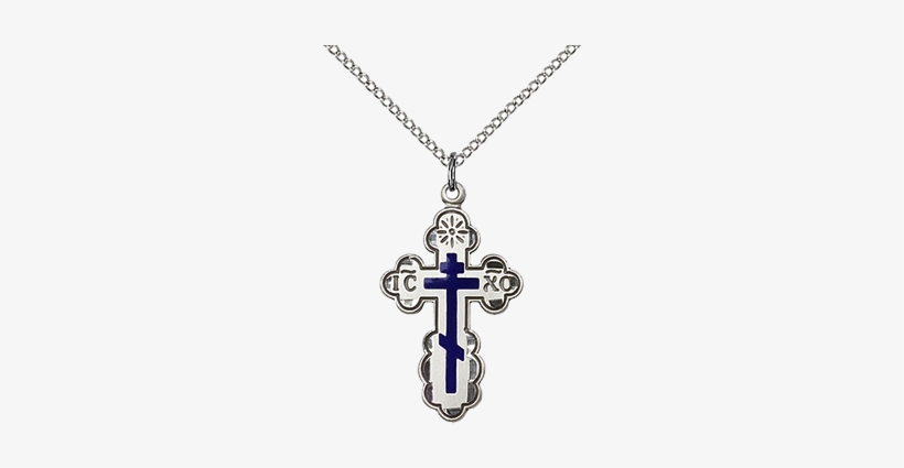 Olga Cross Blue With Chain - St. Olga Pendant (metal: Sterling Silver), transparent png download