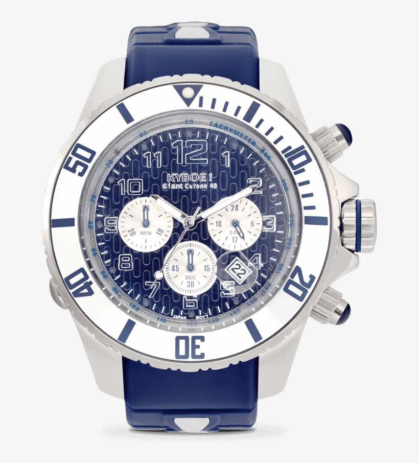 Chronograph - Kyboe Chrono Silver Sea Watch, transparent png download