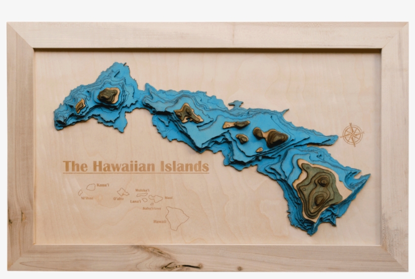 3d Map Of Hawaii - Hawaii Wooden Map, transparent png download