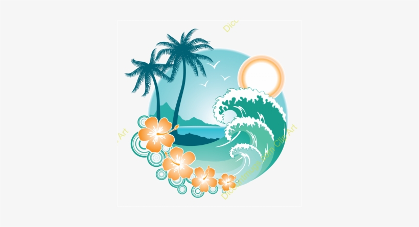 Jpg Transparent Download A Colorful Hawaiian Design - Paradise Clipart, transparent png download