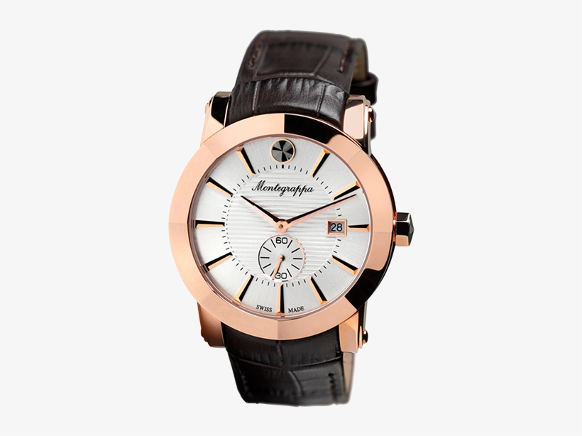 Nerouno Three-hands Watch, Rose Gold Pvd, Silver Dial, - Montegrappa Idnuwaib, transparent png download