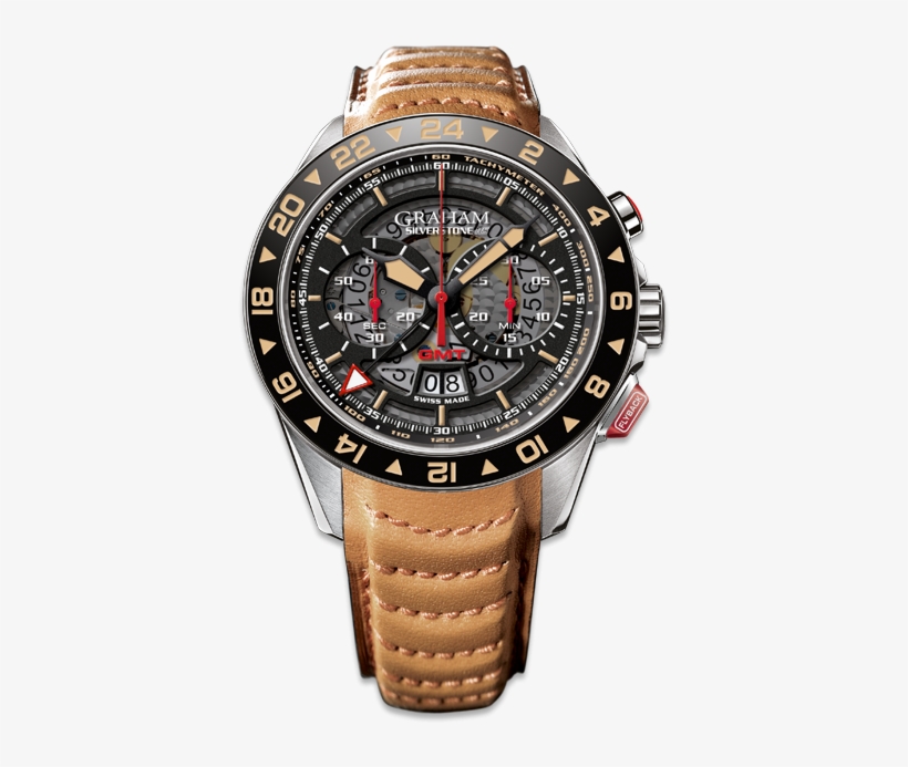 Black Gmt Hand With White Super-luminova Tip And Red - Graham Watch Silverstone Gmt Limited Edition, transparent png download