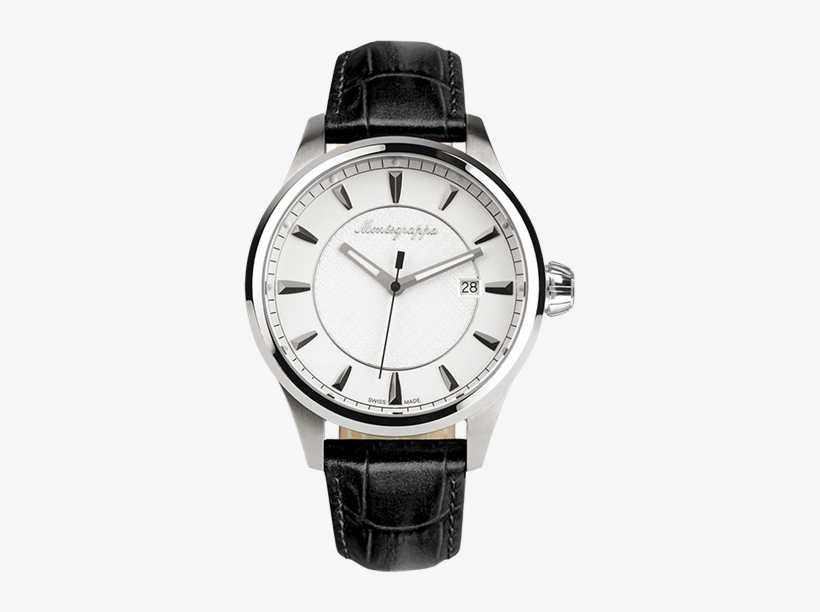 Fortuna Three-hands Watch, Steel, Silver Dial, Black - Montegrappa Watch Idfowalj, transparent png download