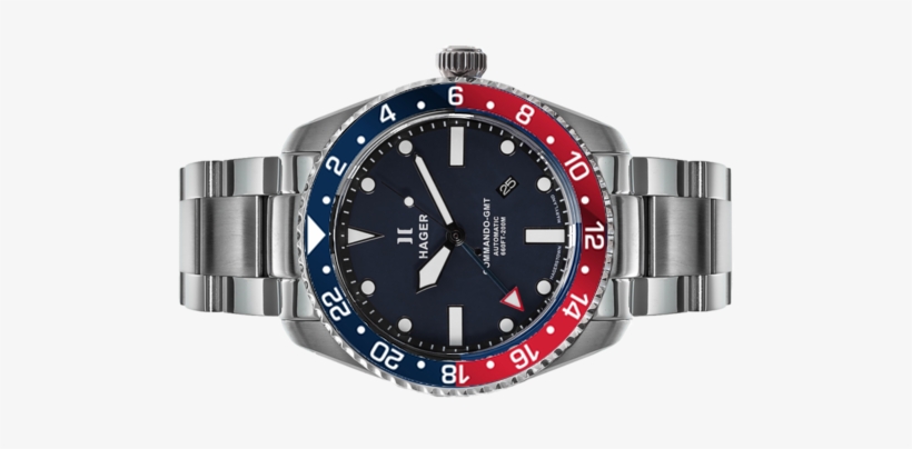 Hager Pepsi Gmt - 40mm Parnis Gmt Automatic Men Watch Sapphire Rotating, transparent png download