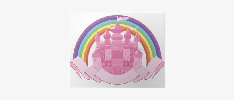 Fairy Tale Magic Castle And Rainbow, Vector Poster - Fairy Tale, transparent png download