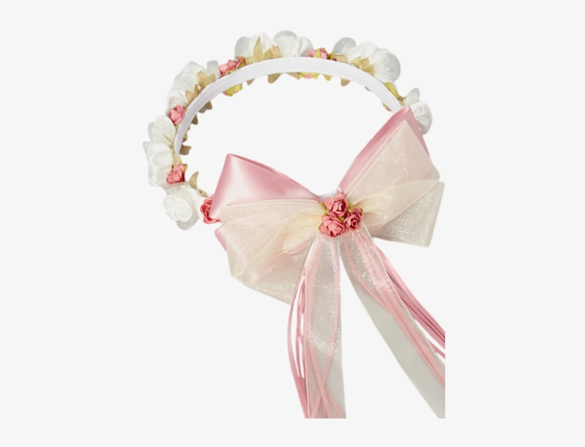 Dusty Rose Silk & Satin Floral Crown Wreath Girls - Satin, transparent png download