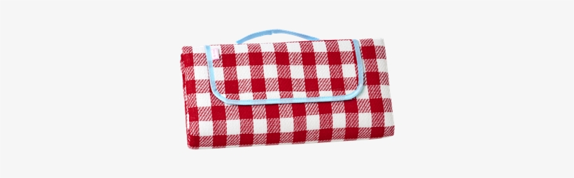Foldable Red Checked Picnic Blanket With Blue Piping - Rice Throw & Blanket - Blpic-chrxc - Pink, transparent png download