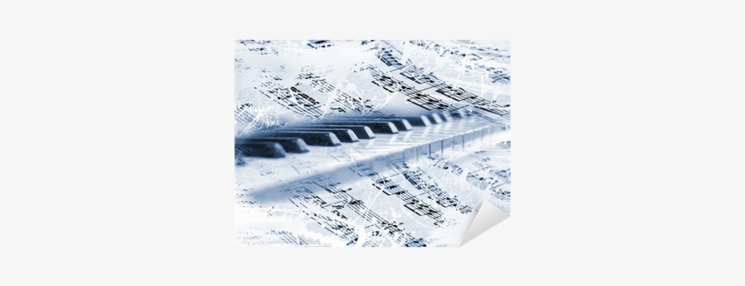Teclas De Piano Con Notas Musicales Sticker • Pixers® - Piano, transparent png download
