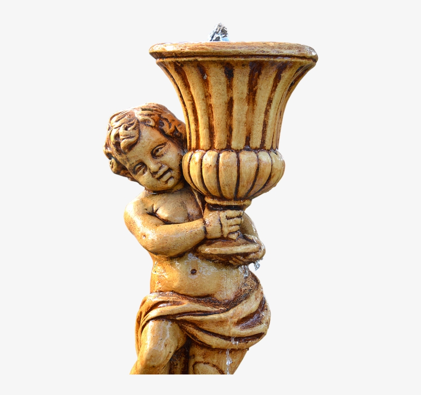 Fountain, Angel, Water, Statue, Figure, Water Feature - Statue, transparent png download