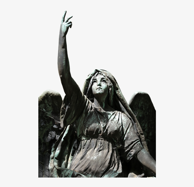 Canvas Print Sculpture Cemetery Angel Statue Figure - Cemetery Statue, transparent png download