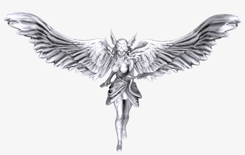 Smite Nike Statue Xps Only By Lezisell-d78qw25 - Goddess Nike Black And White, transparent png download