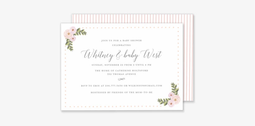 Whitney Watercolor Shower Invitation - Calligraphy, transparent png download