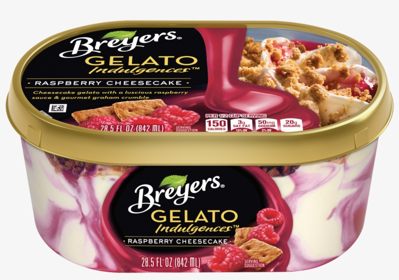 5 Ounce Tub Of Breyers Raspberry Cheesecake Gelato - Breyers Gelato Raspberry Cheesecake, transparent png download