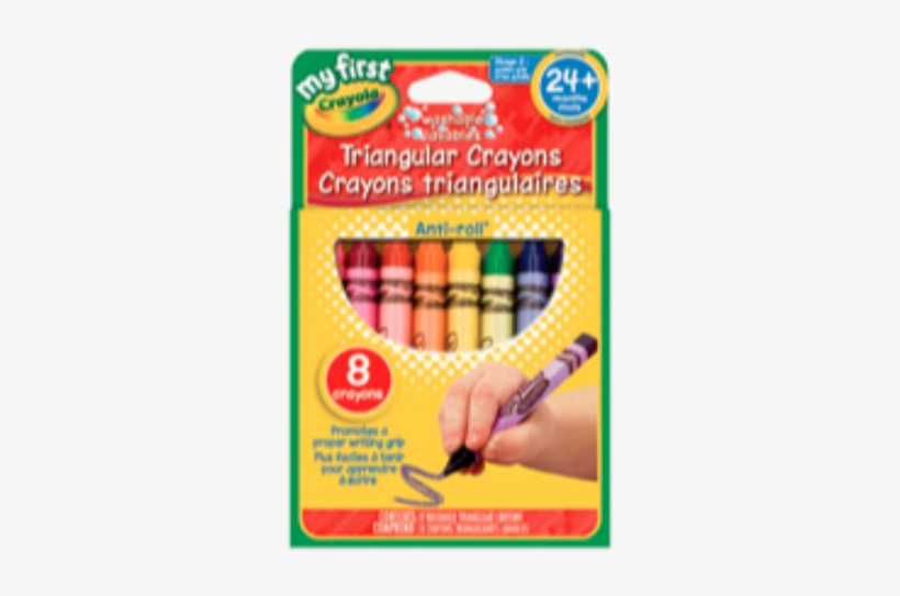 Crayons Triangular Assorted 8/set - Crayola My First Triangular Wax Crayons 8 Pieces, transparent png download