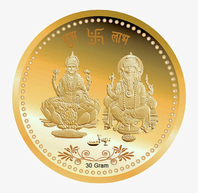Lakshmi Gold Coin Png Photo - Lakshmi Ganesh Silver Coin, transparent png download