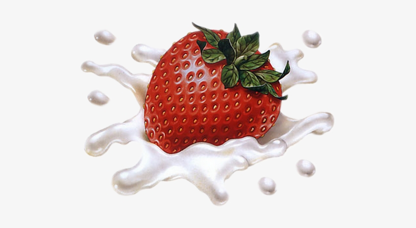 Milk And Strawberry Psd, transparent png download