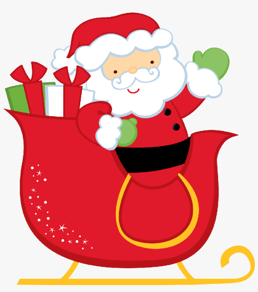 Vector Library Stock Http Passatempodana Blogspot Com - Santa In Sleigh Clipart, transparent png download