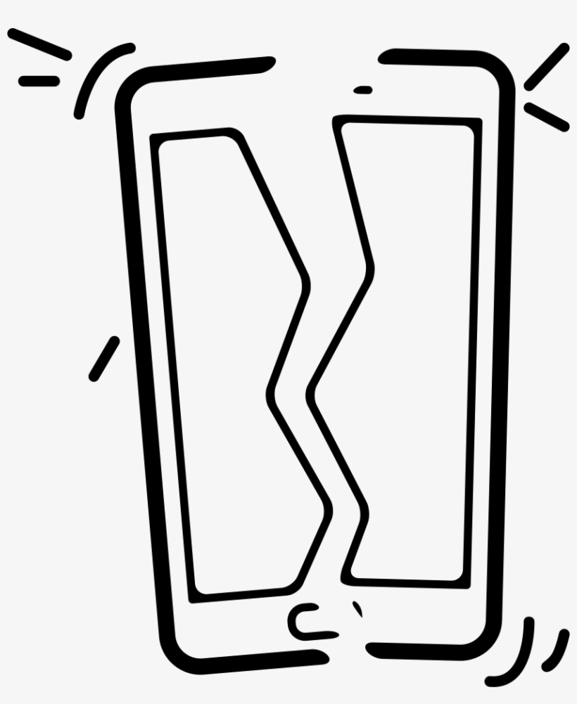 Mobile Phone Broken In Two Parts Comments - Broken Cell Phone Icon, transparent png download