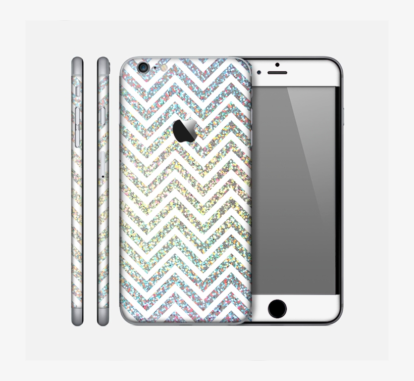 The White & Confetti Glitter Print Sharp Chevron Skin - Coque Pour Ipod Touch 6, transparent png download