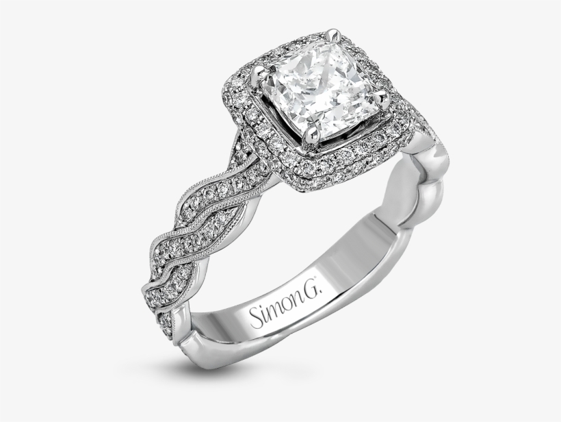 Esplora Aureola Cuscino, Diamanti Tondi E Altro - Engagement Ring, transparent png download