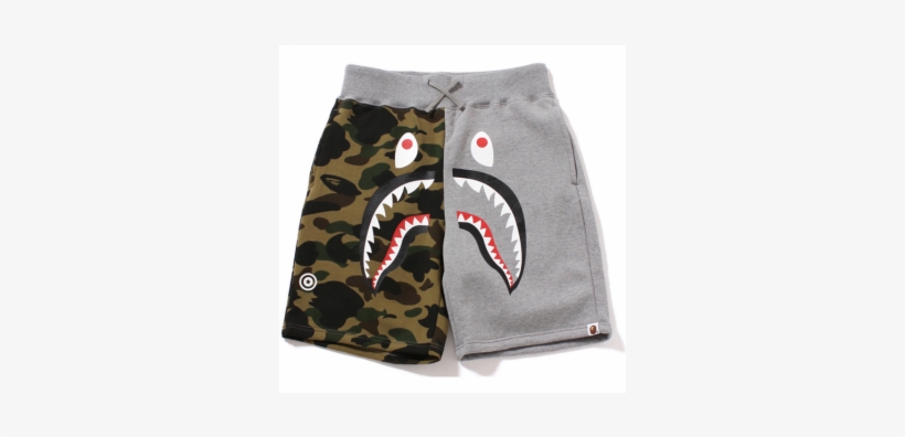 Shop For A Bathing Ape Bape Split Shark Face Camo Shorts Bape Shark Face Shorts Transparent Png 600x315 Free Download On Nicepng - sharkface helmet roblox