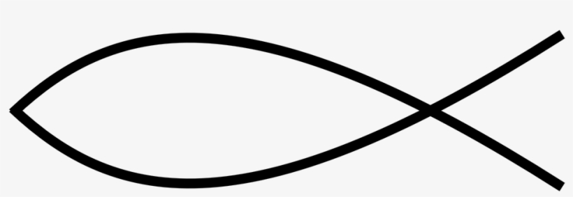 Christian Fish Thin Line - Christian Fish Clipart Png, transparent png download