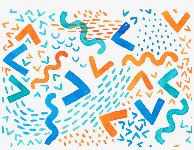 Line Element Abstract Watercolor Fill Background - Helle Abstrakte Kunstwatercolor-malerei-muster Duschvorhang, transparent png download