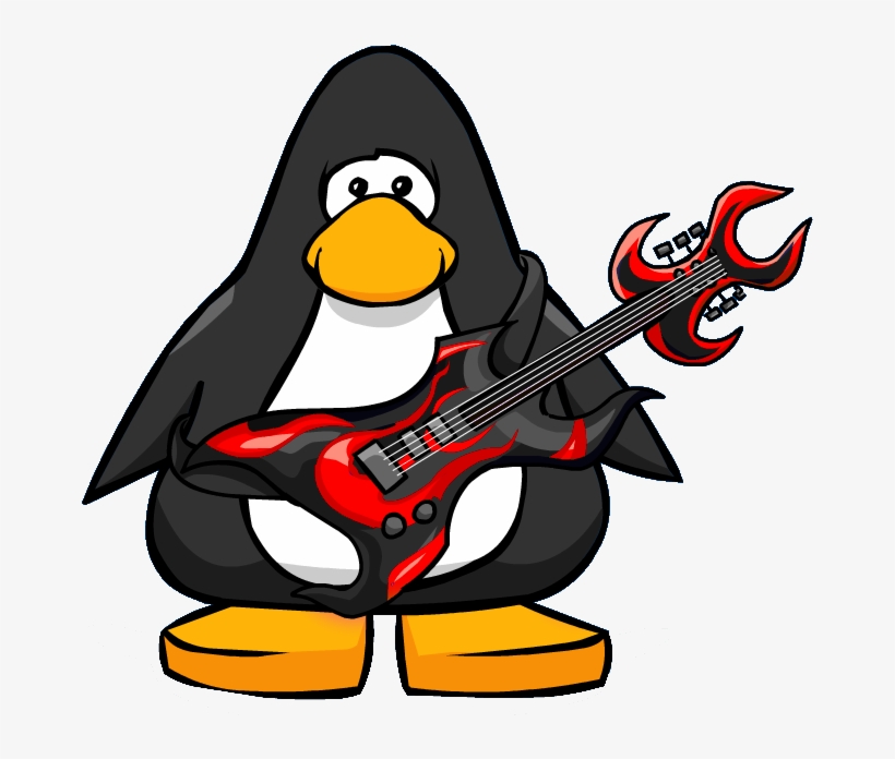 Rockin' Guitar Player - Penguin Wearing Gloves, transparent png download